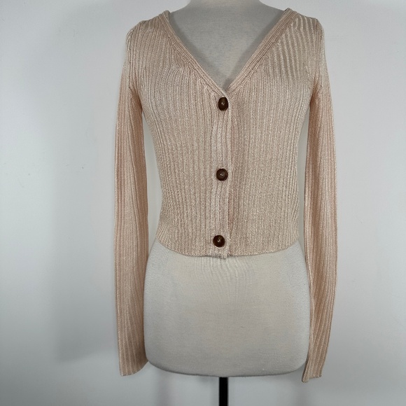 NWT Free People Game On Button Front Cardigan in White Swan Size XS MSRP $78 - Picture 4 of 16